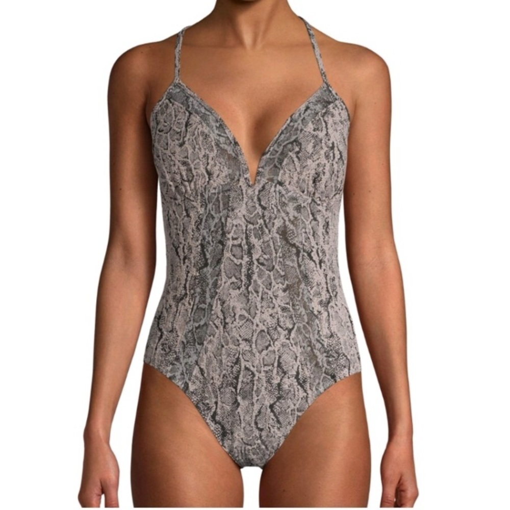 NWT Time and Tru Snakeskin One Piece Swimsuit Size Small